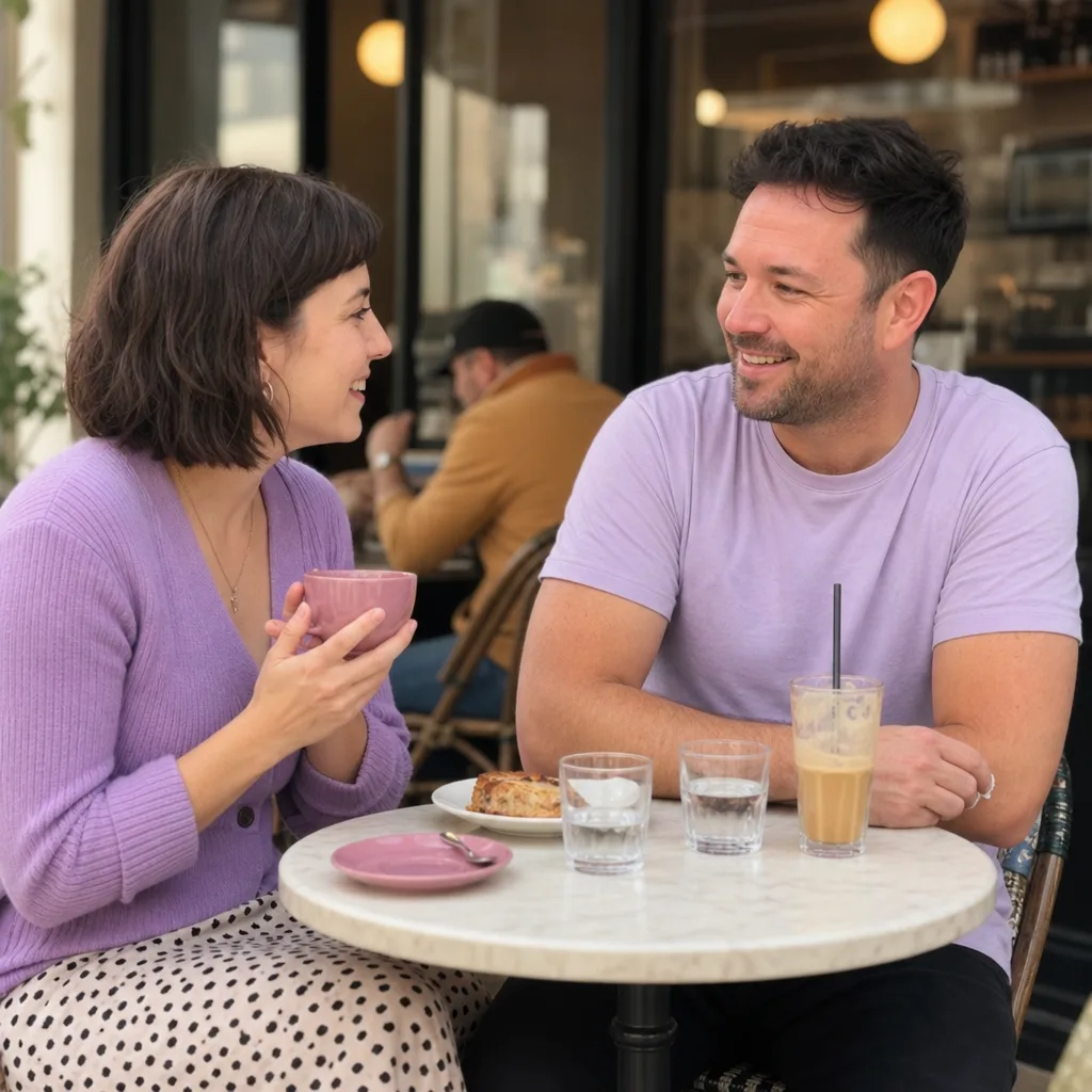 People having coffee at an outdoor cafe near Newcastle Beach