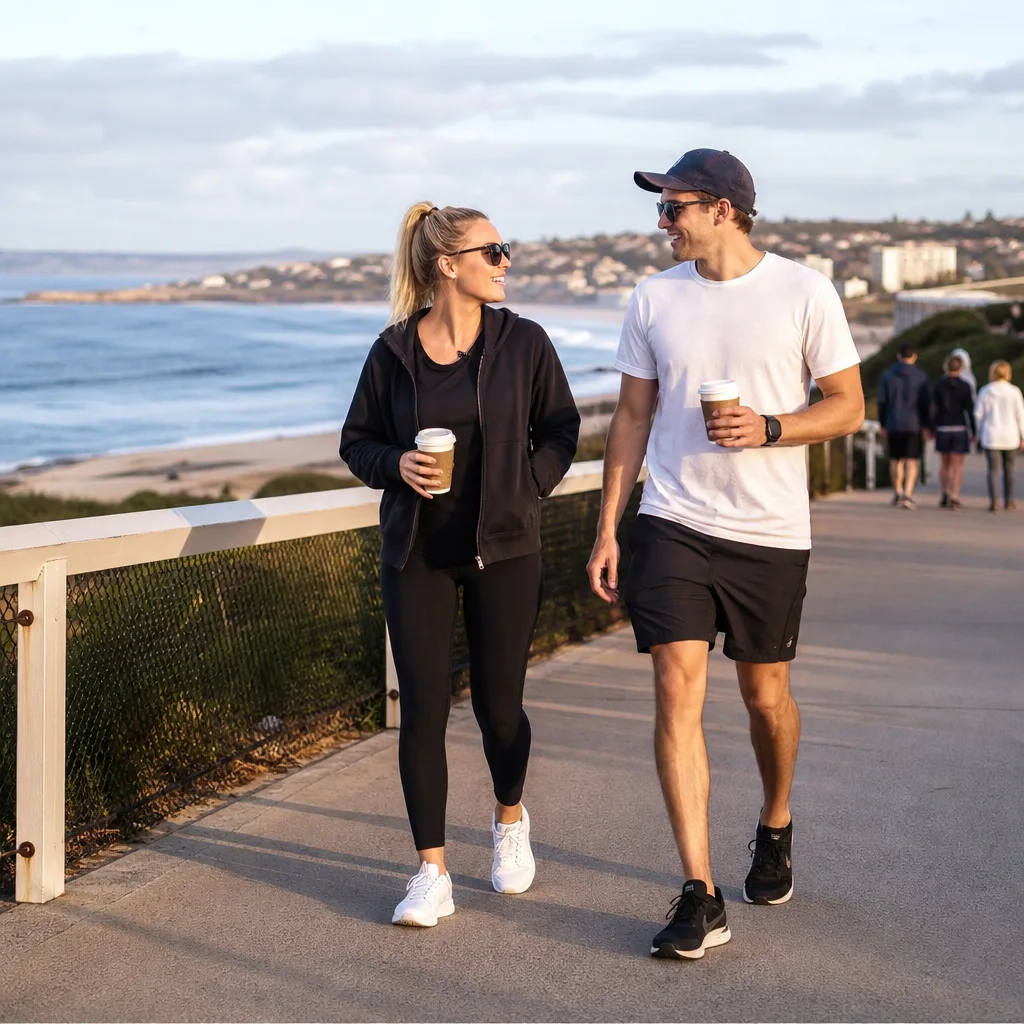 Merewether Ocean Baths and the Newcastle coastline on a clear day